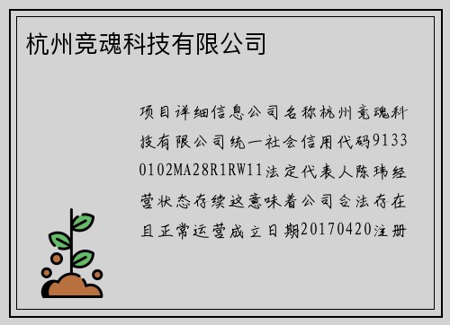 杭州竞魂科技有限公司